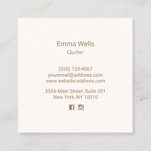 Kute quilter Pattern Sewing Machine Contactkaartje (Achterkant)