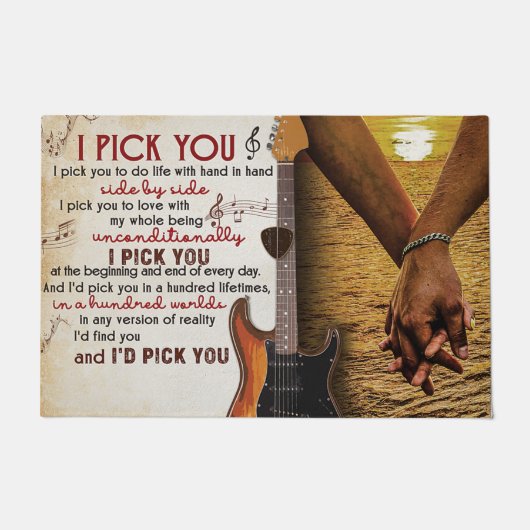 Kute Quottes Mat Gift, ik kies jullie gitarist (Voorkant)