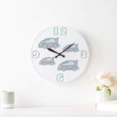 Kute raaigblauw trekpleisters Nursery Wall klok (Huis)