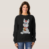 Kute Rabbit Bunny zuster met stethoscoop Trui (Voorkant volledig)
