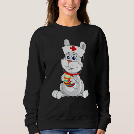 Kute Rabbit Bunny zuster met stethoscoop Trui (Voorkant)