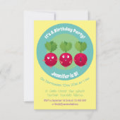 Kute radishes die trio cartoon groenten inv zingen kaart (Voorkant)