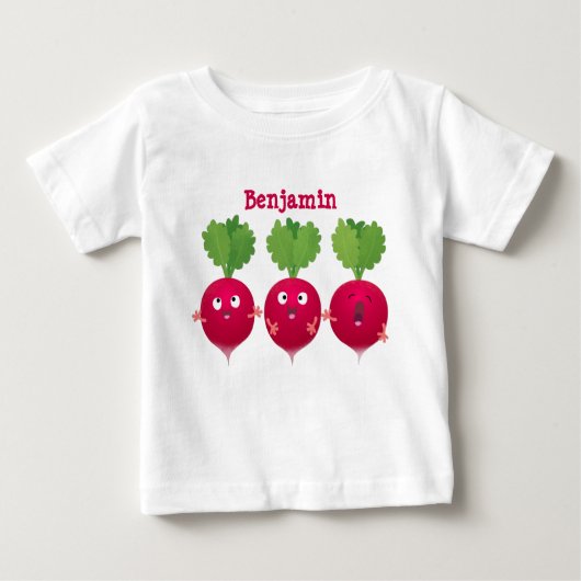 Kute radishes die trio-cartoon-groenten zingen (Voorkant)