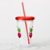 Kute radishes die trio-cartoon-groenten zingen acryl drinkbeker (Links)