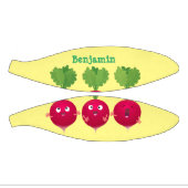 Kute radishes die trio-cartoon-groenten zingen basketbal (Panelen)