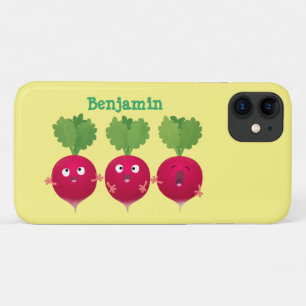 Kute radishes die trio-cartoon-groenten zingen Case-Mate iPhone case