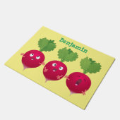 Kute radishes die trio-cartoon-groenten zingen deurmat (Schuin)
