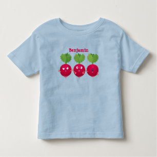 Kute radishes die trio-cartoon-groenten zingen kinder shirts