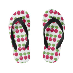 Kute radishes die trio-cartoon-groenten zingen kinder teenslippers