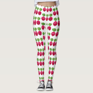 Kute radishes die trio-cartoon-groenten zingen leggings