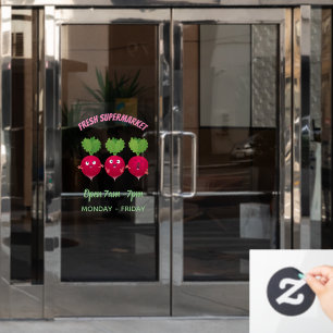 Kute radishes die trio-cartoon-groenten zingen raamsticker