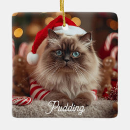 Kute Ragdoll Kat Kerstmis Magie Gepersonaliseerd  Keramisch Ornament