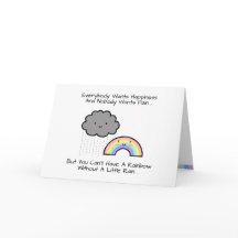 Kute Rainbow Rain Cloud Geluk Quote