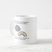 Kute Rainbow Rain Cloud Geluk Quote Koffiemok (Voorkant links)