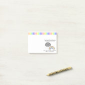 Kute Rainbow Rain Cloud Geluk Quote Post-it® Notes (Op bureau)