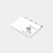 Kute Rainbow Rain Cloud Geluk Quote Post-it® Notes (Schuin)