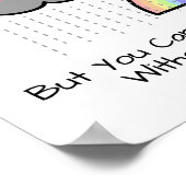 Kute Rainbow Rain Cloud Geluk Quote Poster (Hoek)