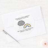 Kute Rainbow Rain Cloud Geluk Quote Ronde Sticker (Envelop)