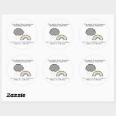 Kute Rainbow Rain Cloud Geluk Quote Ronde Sticker (Vel)