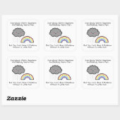 Kute Rainbow Rain Cloud Geluk Quote Vierkante Sticker (Vel)