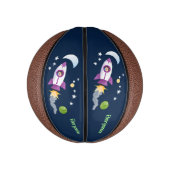 Kute raketten in de illustratie van de cartoon in  basketbal (Verticaal)