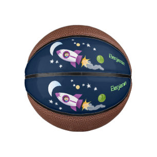 Kute raketten in de illustratie van de cartoon in basketbal