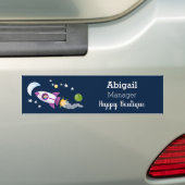 Kute raketten in de illustratie van de cartoon in  bumpersticker (Op auto)