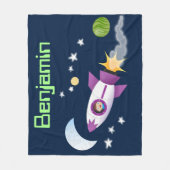 Kute raketten in de illustratie van de cartoon in fleece deken (Voorkant)