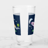 Kute raketten in de illustratie van de cartoon in  glas (Links)