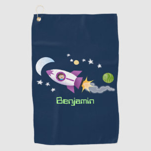 Kute raketten in de illustratie van de cartoon in golfhanddoek