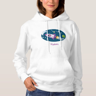 Kute raketten in de illustratie van de cartoon in  hoodie
