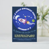 Kute raketten in de illustratie van de cartoon in  kaart (Staand voorkant)