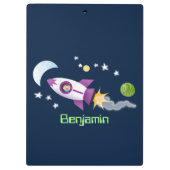 Kute raketten in de illustratie van de cartoon in  klembord (Achterkant)