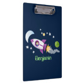 Kute raketten in de illustratie van de cartoon in  klembord (Rechts)