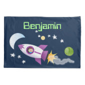 Kute raketten in de illustratie van de cartoon in  kussensloop (Achterkant)