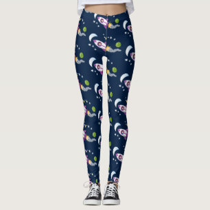 Kute raketten in de illustratie van de cartoon in  leggings