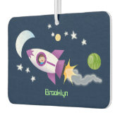 Kute raketten in de illustratie van de cartoon in  luchtverfrisser (Links)