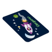 Kute raketten in de illustratie van de cartoon in  magneet (Rechterzijde)