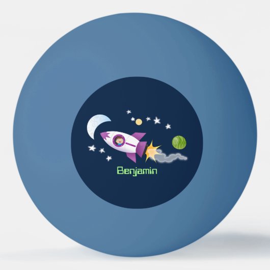 Kute raketten in de illustratie van de cartoon in  pingpongbal (Voorkant)