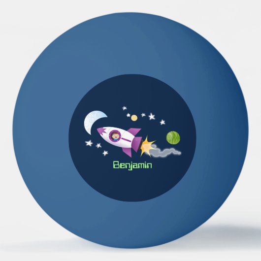 Kute raketten in de illustratie van de cartoon in  pingpongbal (Achterkant)