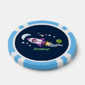 Kute raketten in de illustratie van de cartoon in  poker chips (Enkel)