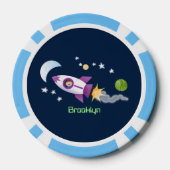 Kute raketten in de illustratie van de cartoon in  poker chips (Achterkant)