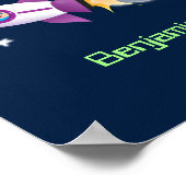 Kute raketten in de illustratie van de cartoon in  poster (Hoek)