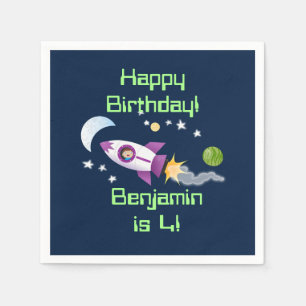 Kute raketten in de illustratie van de cartoon in  servet