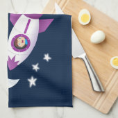 Kute raketten in de illustratie van de cartoon in  theedoek (Quarter Fold)