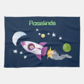 Kute raketten in de illustratie van de cartoon in  theedoek (Horizontaal)