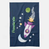 Kute raketten in de illustratie van de cartoon in  theedoek (Verticaal)