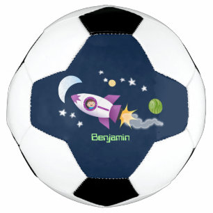 Kute raketten in de illustratie van de cartoon in voetbal