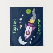 Kute raketten in de illustratie van de cartoon in  wandkleed (Voorkant)