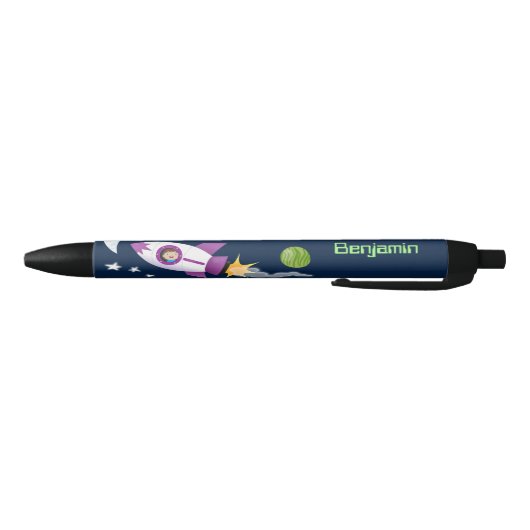 Kute raketten in de illustratie van de cartoon in  zwarte inkt pen (Bodem)